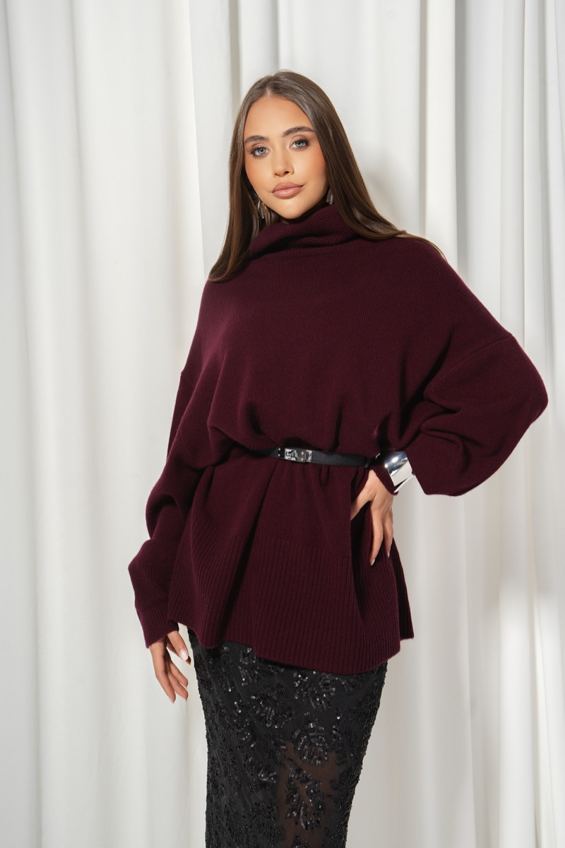 Пуловер wool burgundy