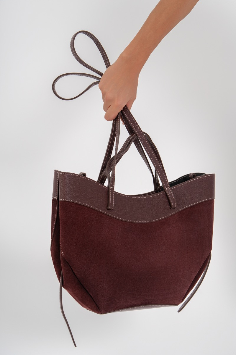 Чанта burgundy tote